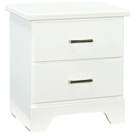 2 Drawer Nightstand with Metal Bar Pulls